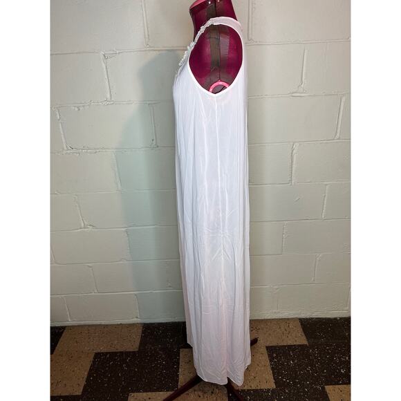 nightgown satin pink embroidered collar - Picture 4 of 7